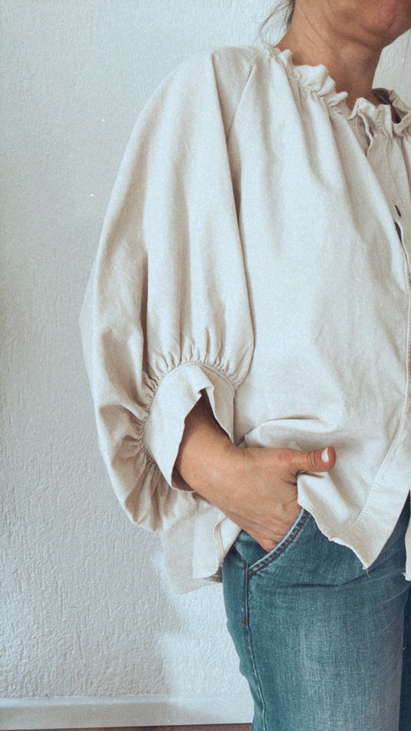 Camicia Angel microcostina naturale