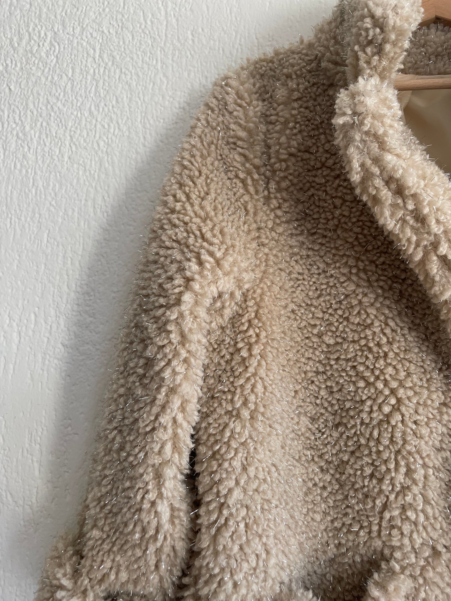 Cappotto Teddy lurex latte