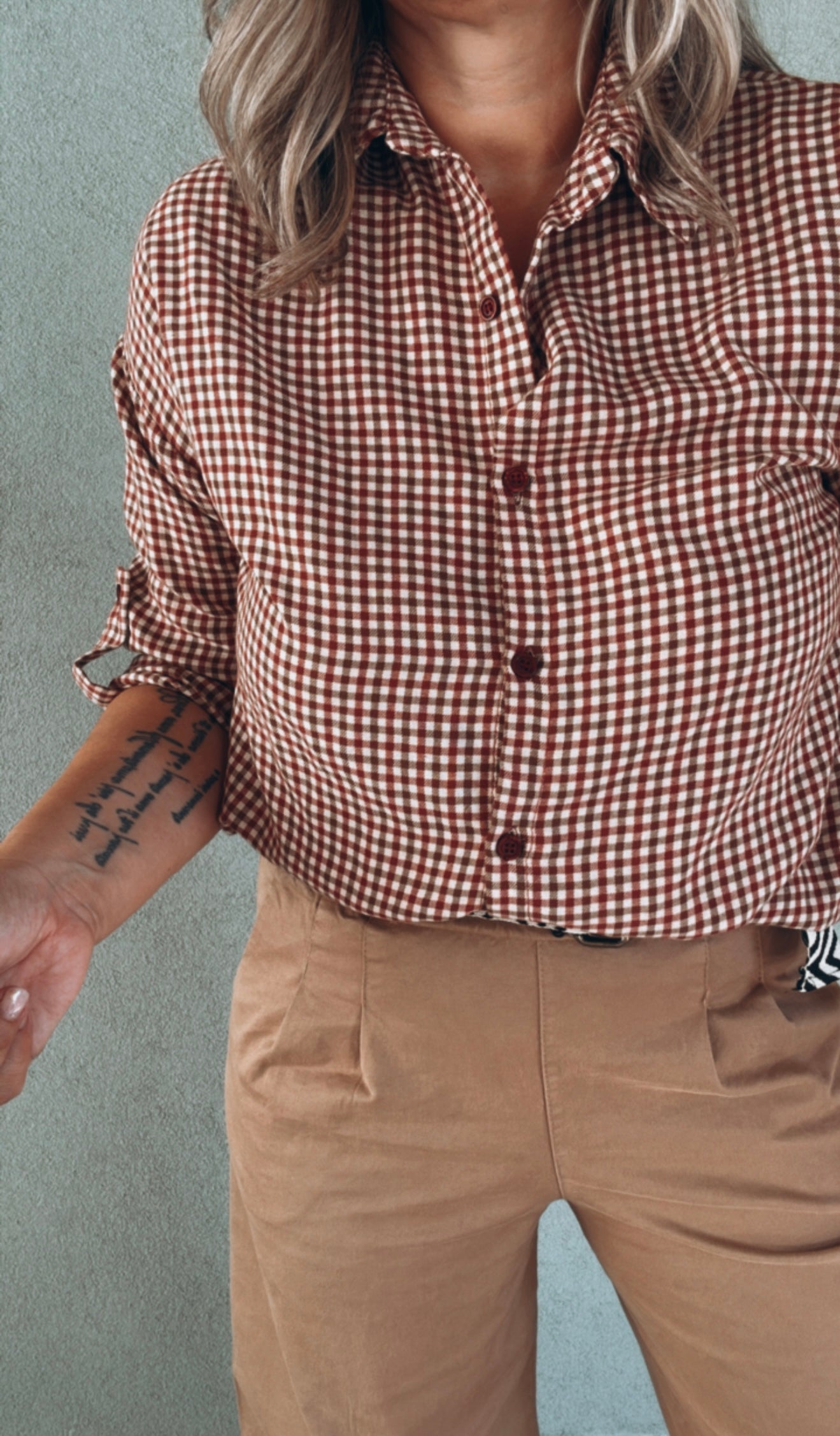 Camicia Wayne check cherry