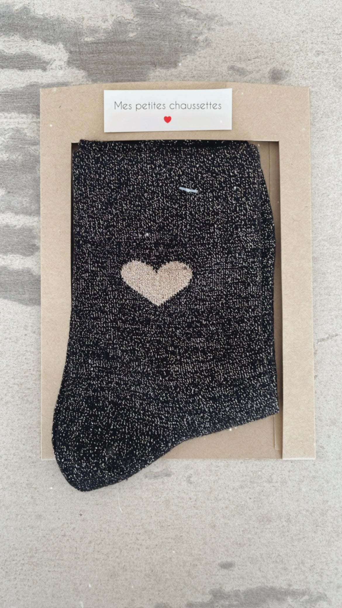 Calzini neri cuore oro