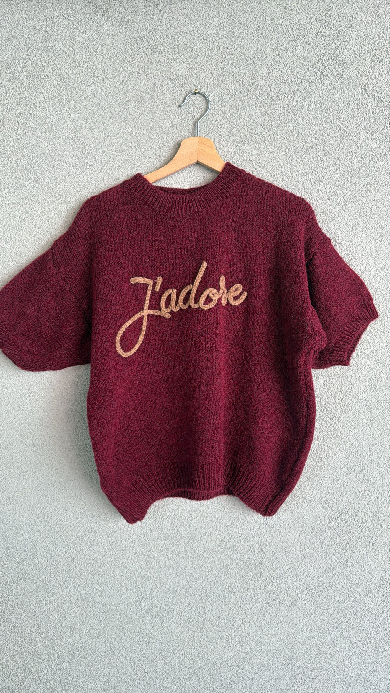 Maglia J'adore bordeaux