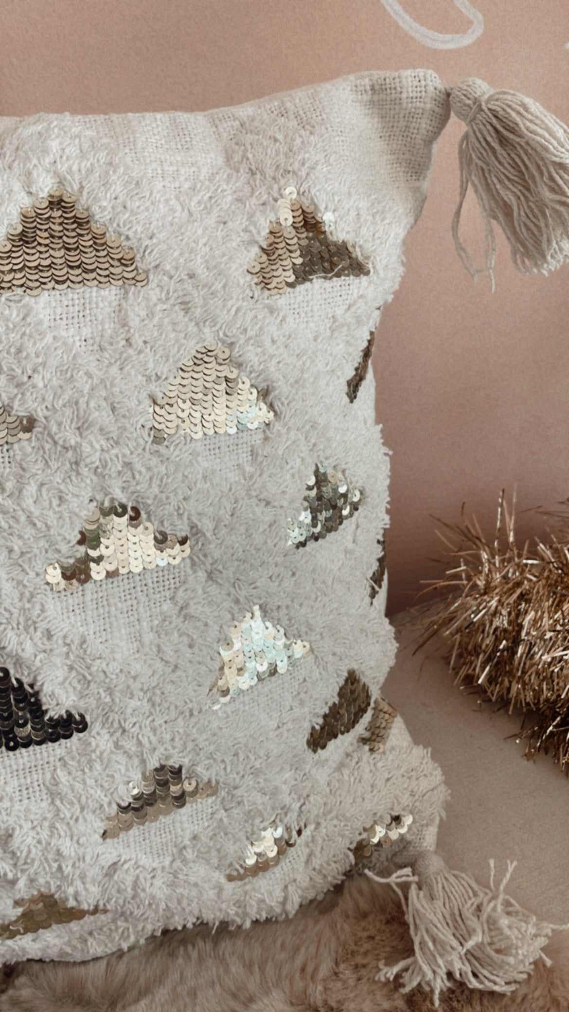 Cuscino bandierine paillettes