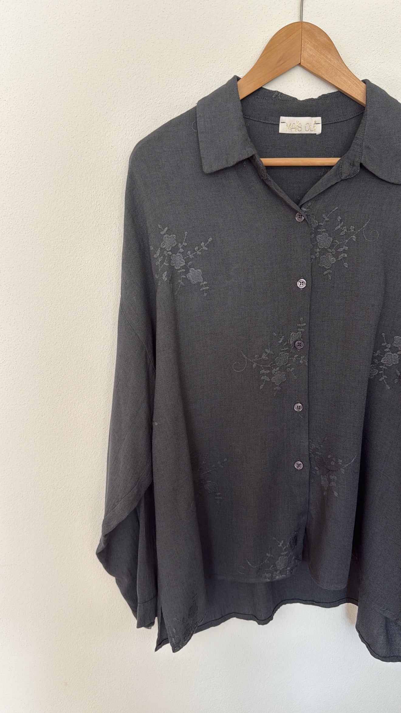 Camicia Flora piombo