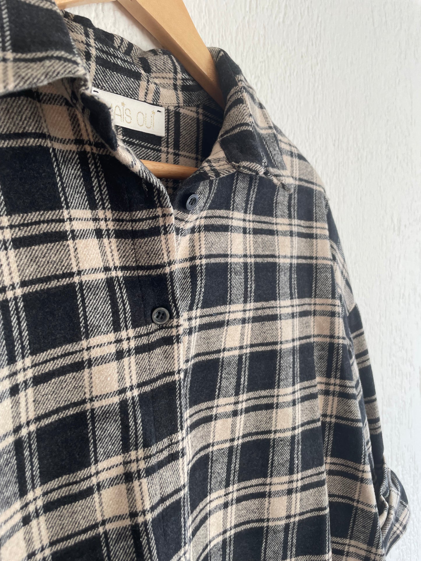 Camicia Dorotea check nera e panna