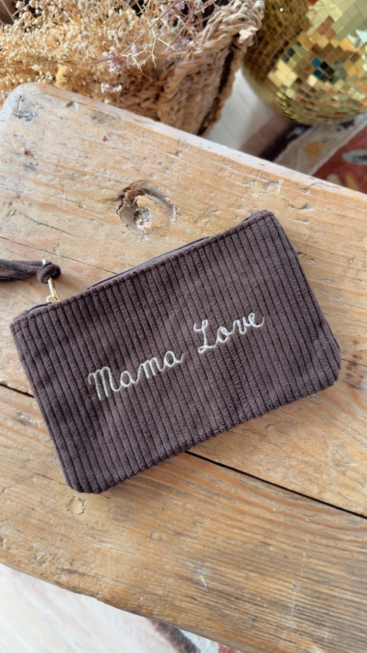 Pochette Velvet Mama Love brown