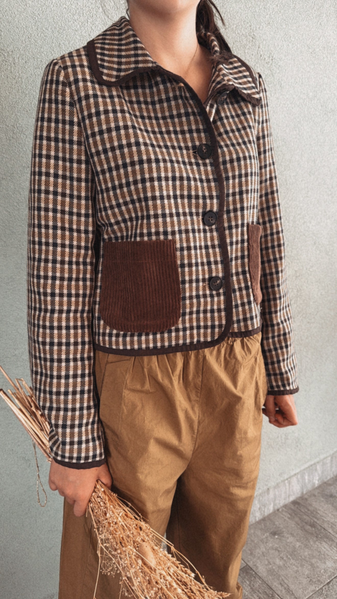 Giacca Roy check brown