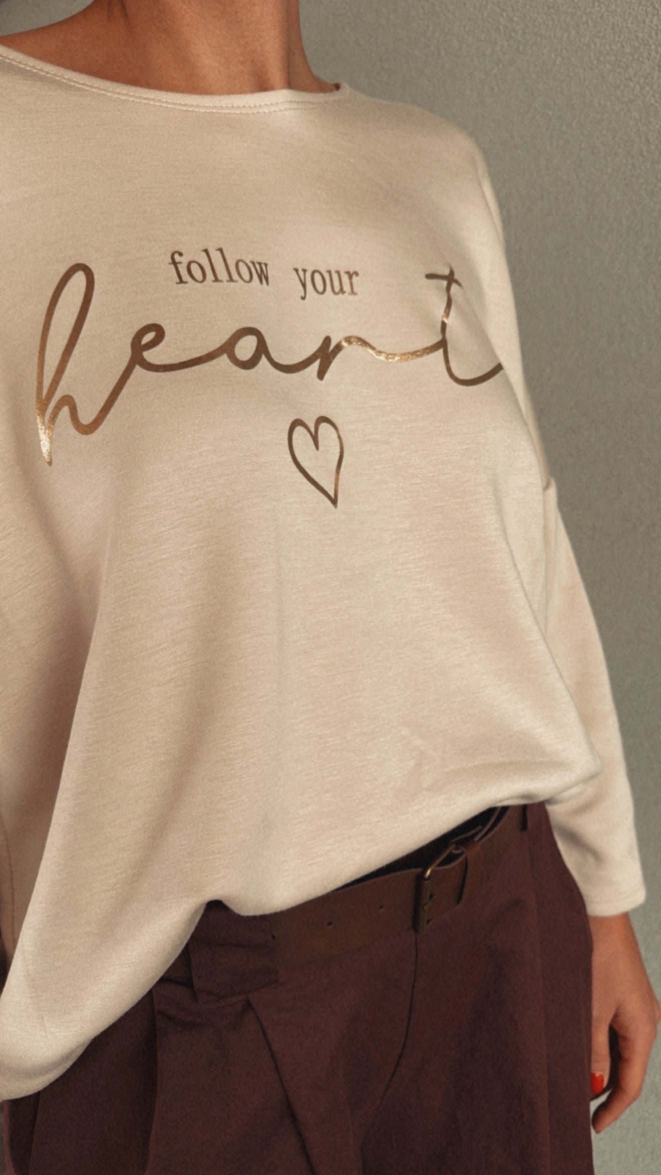 T-shirt Follow your heart natural