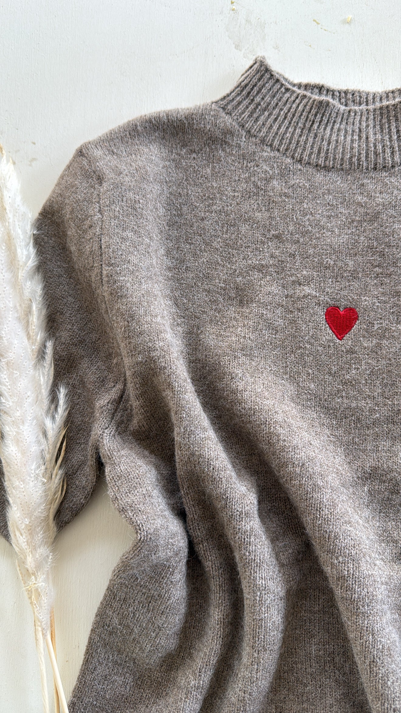 Maglia Heart milk coffee