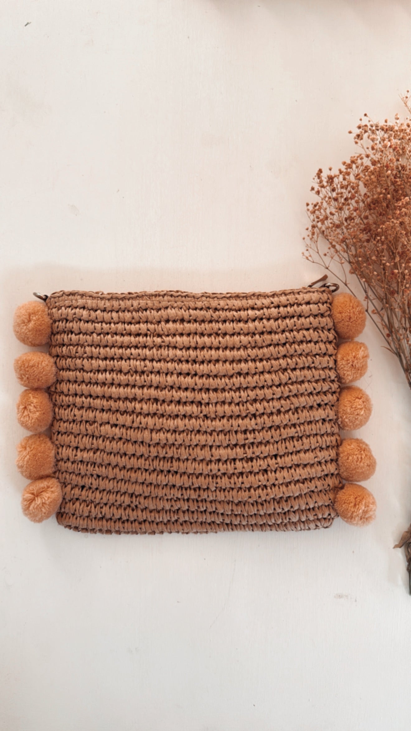 Borsa Pompon khaki