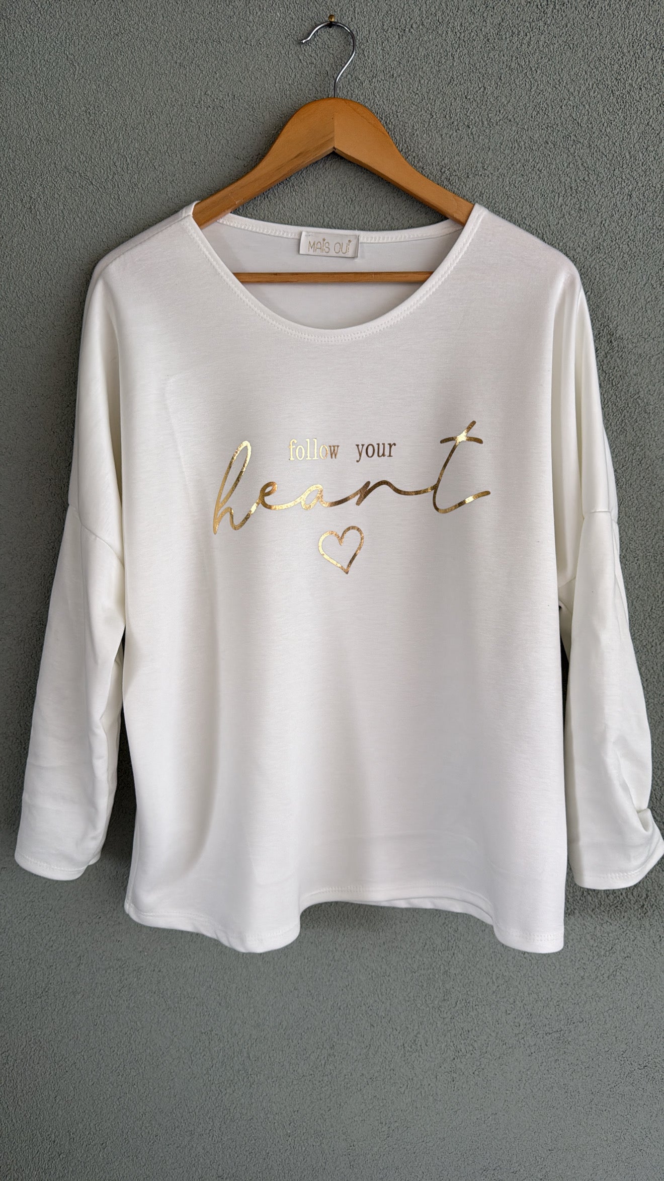 T-shirt Follow your heart white