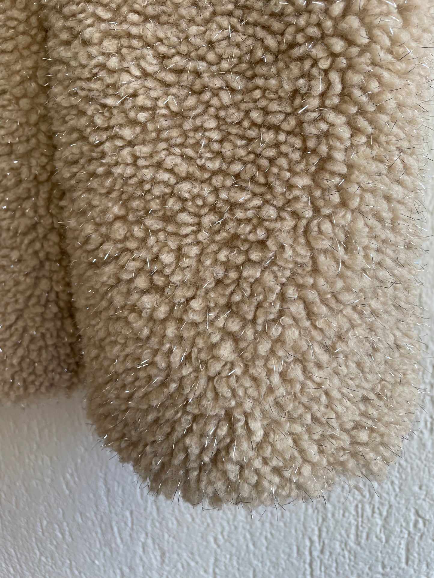 Cappotto Teddy lurex latte