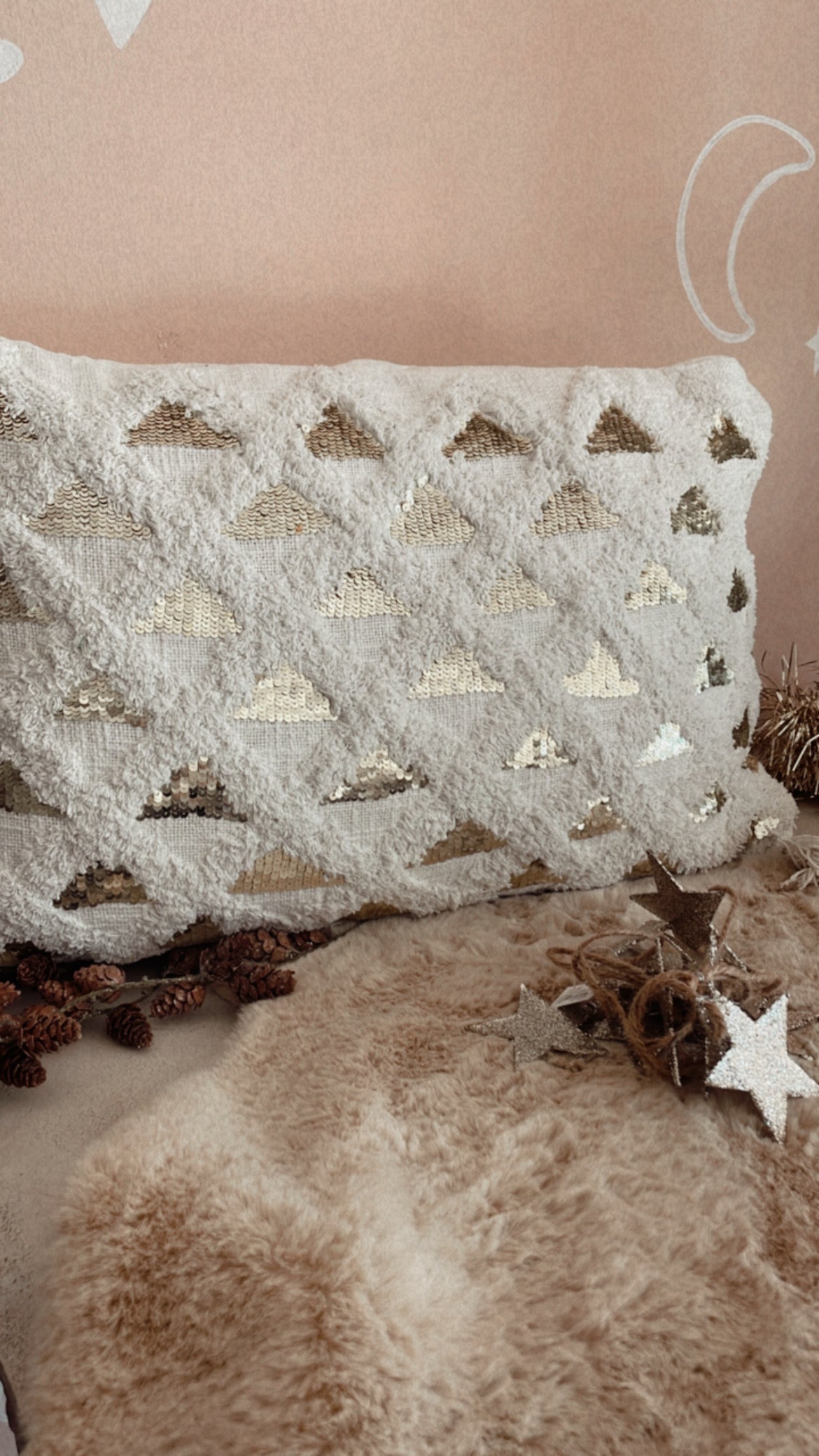 Cuscino bandierine paillettes