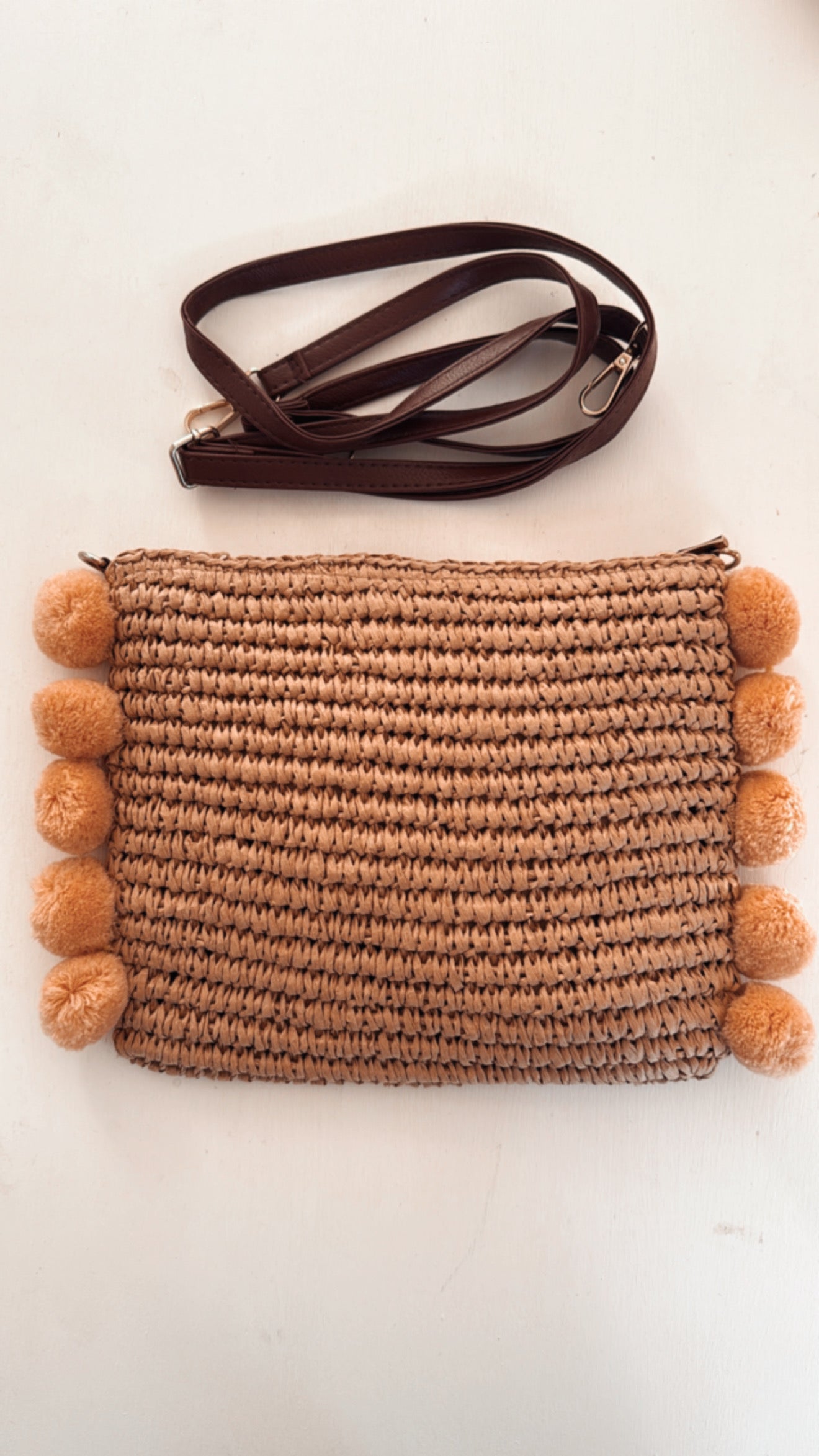 Borsa Pompon khaki