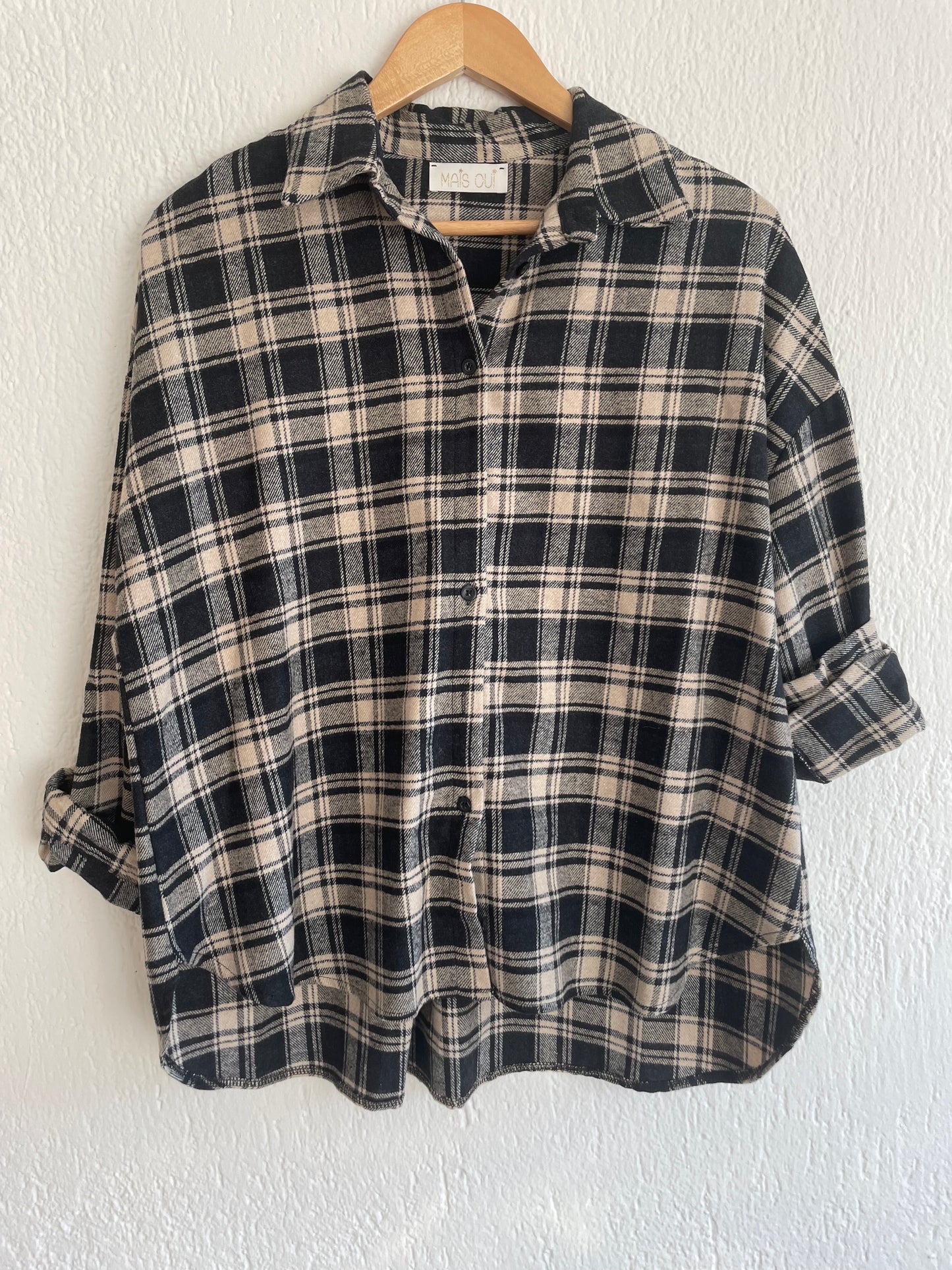 Camicia Dorotea check nera e panna