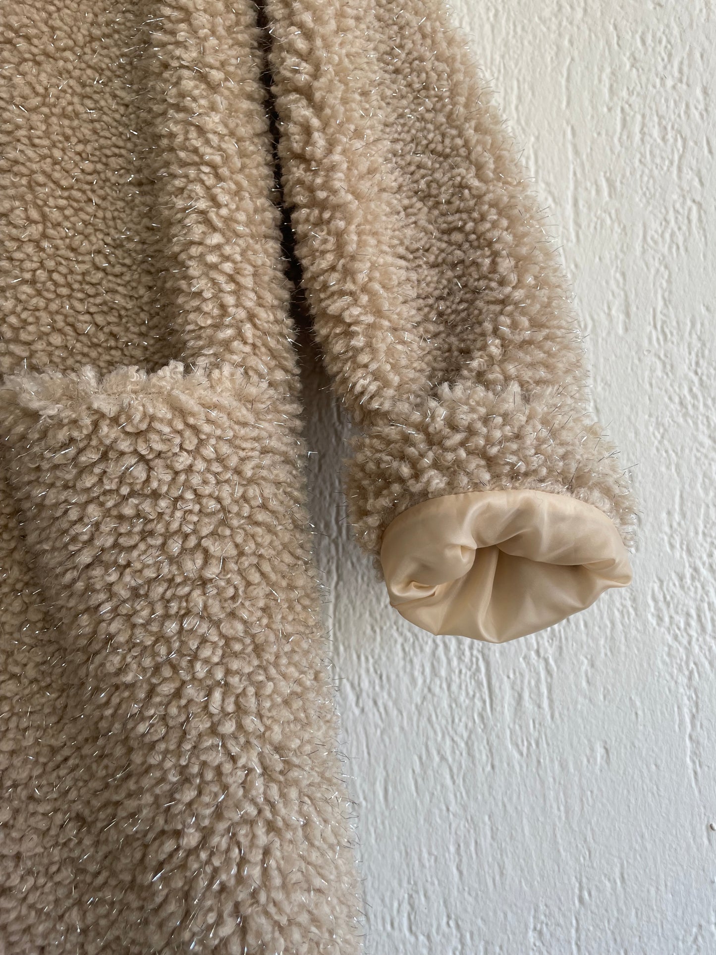 Cappotto Teddy lurex latte