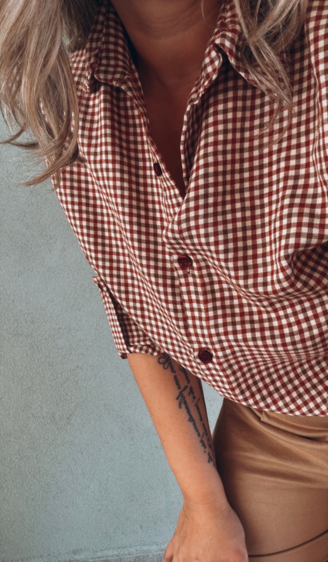 Camicia Wayne check cherry