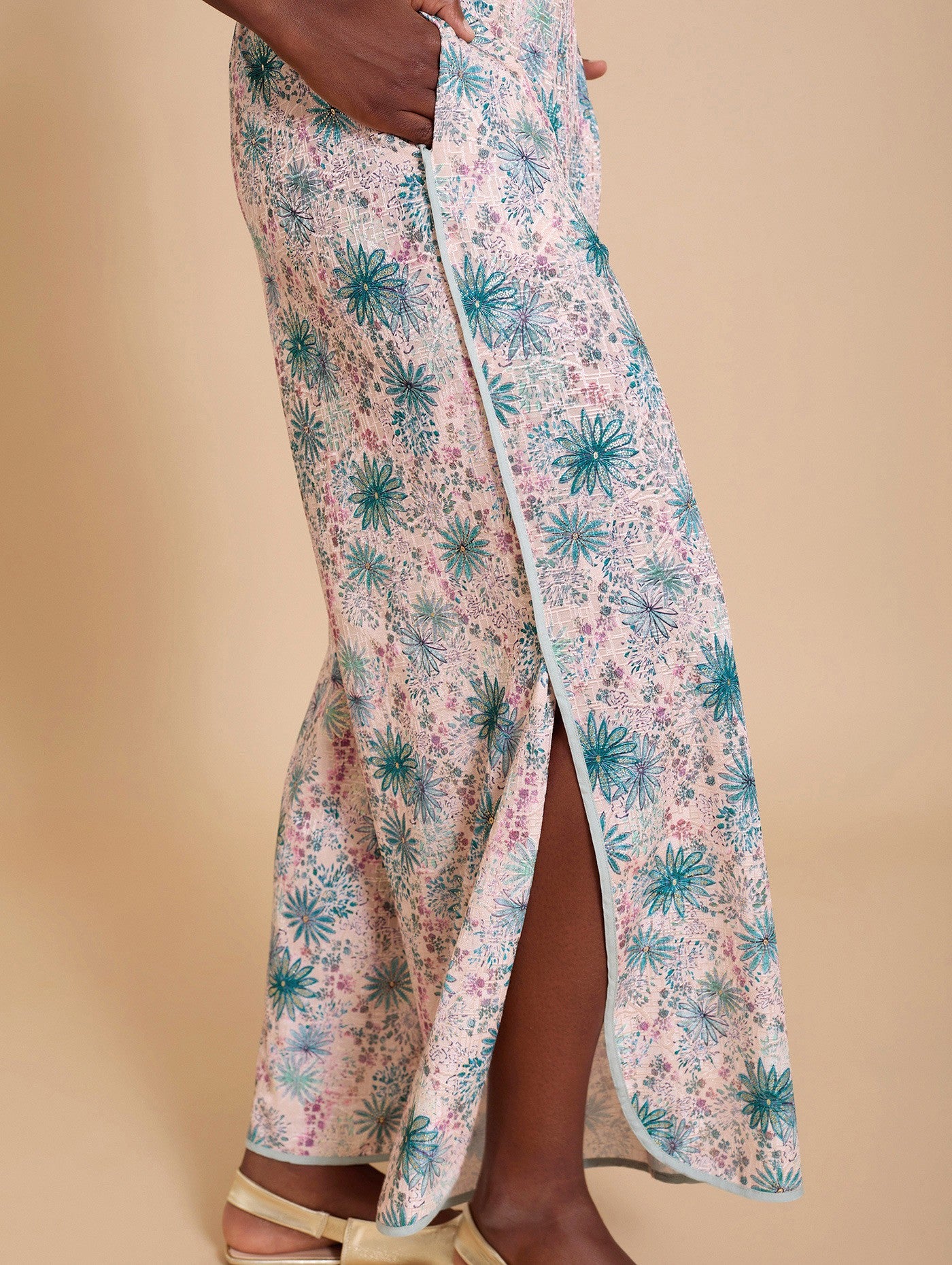 Pantaloni fluidi in maglia stampata