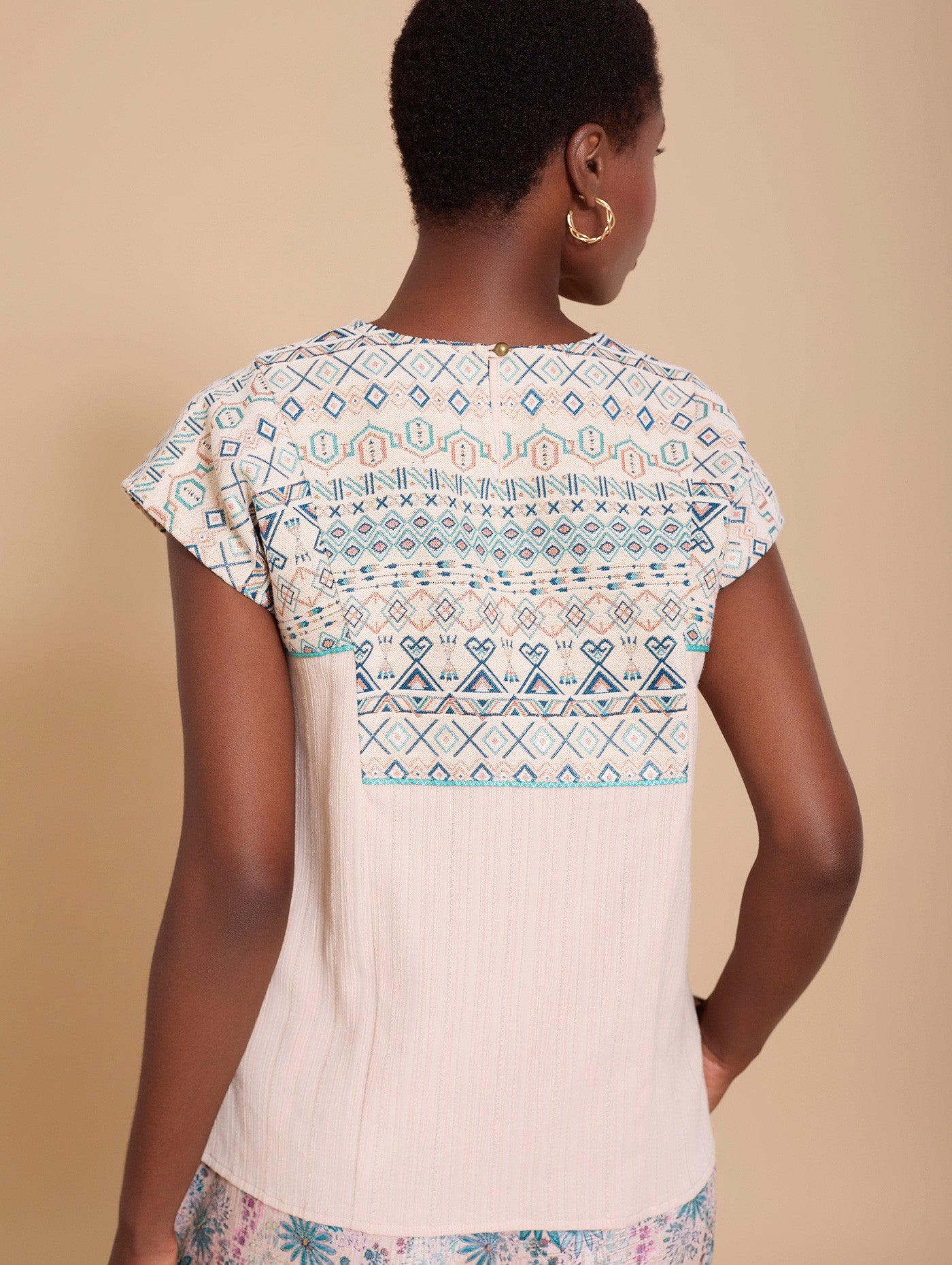 Gilet bimaterico con jacquard