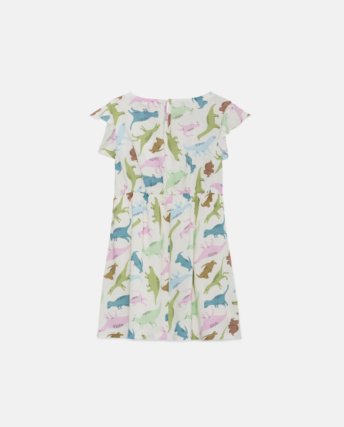 Abito da bambina in viscosa LENZING™ ECOVERO™ con fantasia a dinosauri