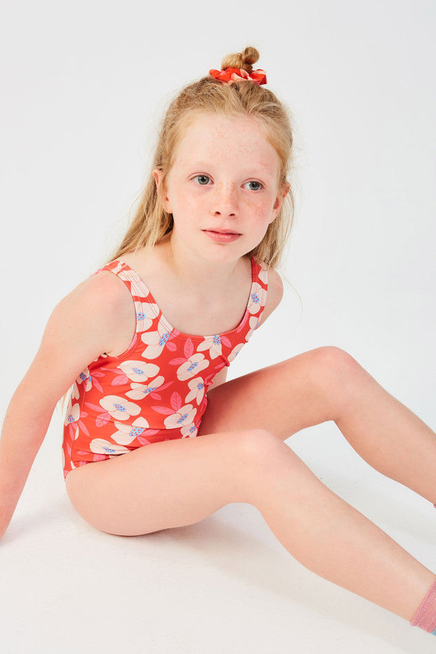Costume da bagno da bambina con fantasia floreale
