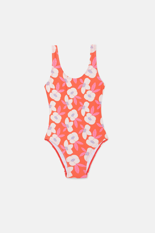 Costume da bagno da bambina con fantasia floreale