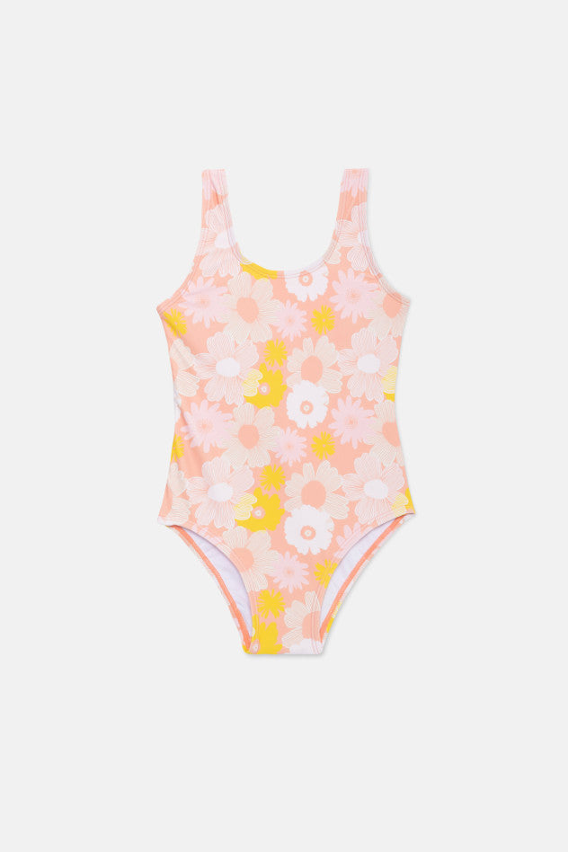 Costume da bagno da bambina con fantasia floreale