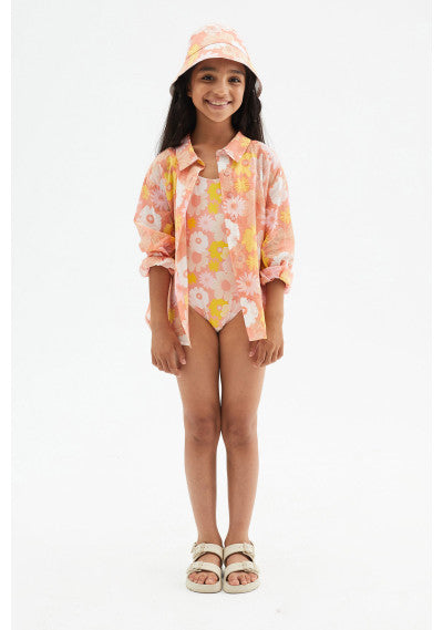 Costume da bagno da bambina con fantasia floreale