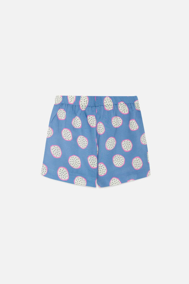 Pantaloni corti da bambina elasticizzati con fantasia a pois
