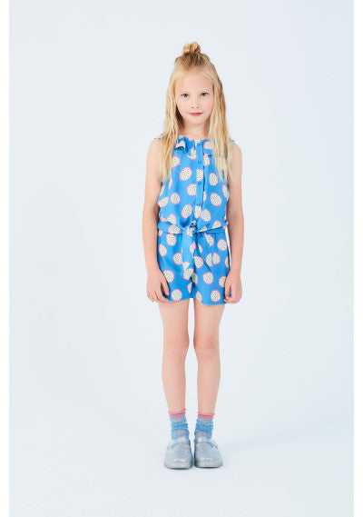 Pantaloni corti da bambina elasticizzati con fantasia a pois