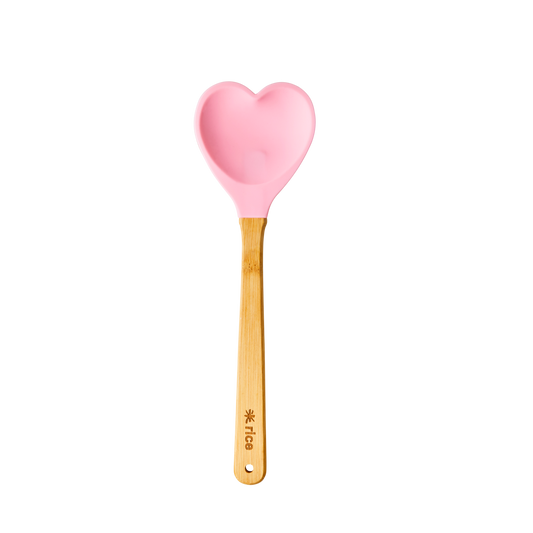 Cucchiaio di silicone a forma di cuore – rosa pallido