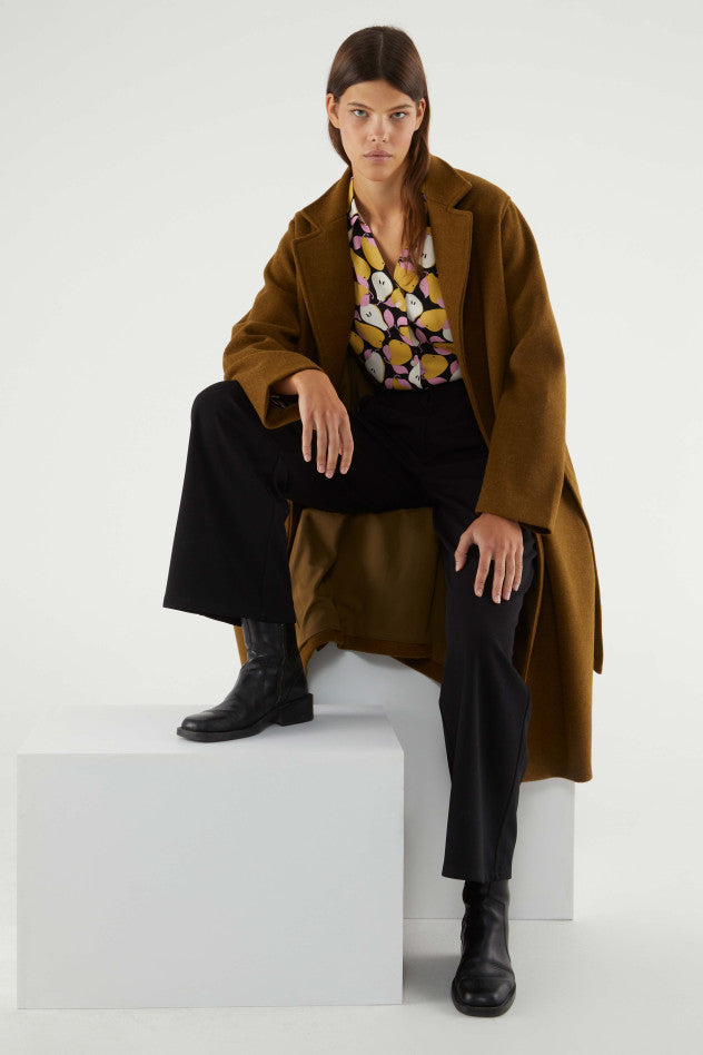 Camicia a maniche lunghe con stampa di pere