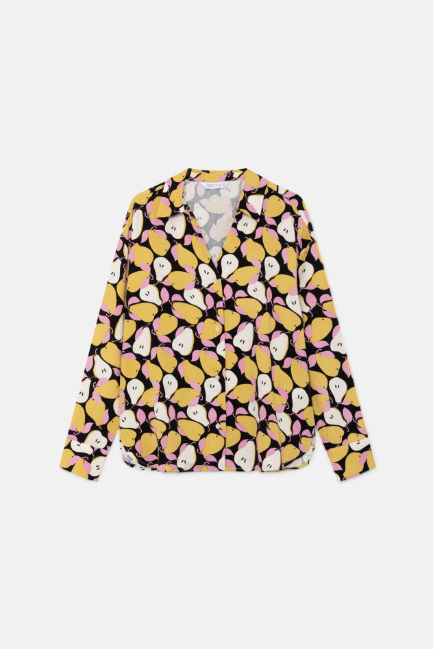 Camicia a maniche lunghe con stampa di pere