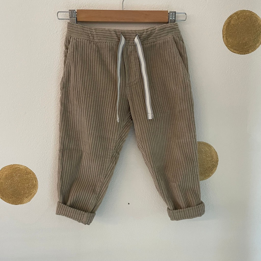 Pantalone in velluto beige
