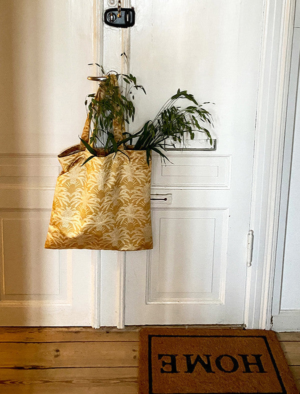 Borsa shopper fantasia Palme Oro