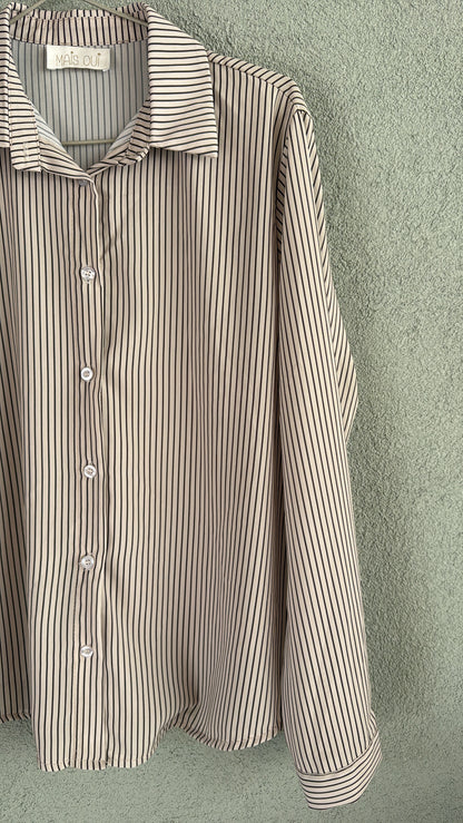 Camicia Eugenia White Strip Black