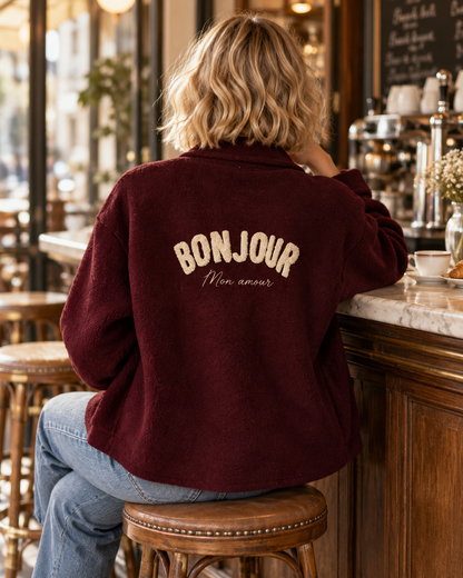 Camicia Felpa Bonjour burgundy