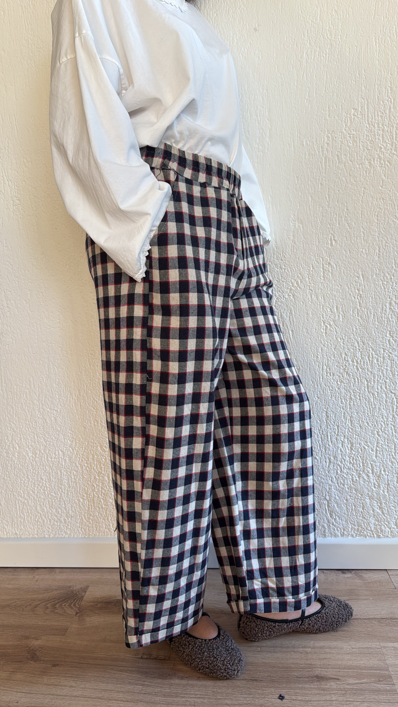 Pantalone Artù navy check