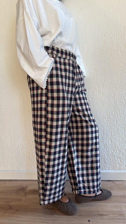 Pantalone Artù navy check