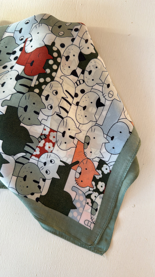 Foulard Les Chats green