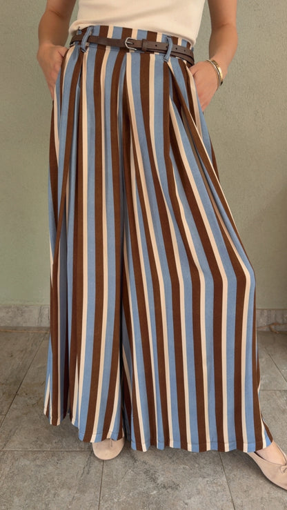 Pantalone Rudy riga azzurra