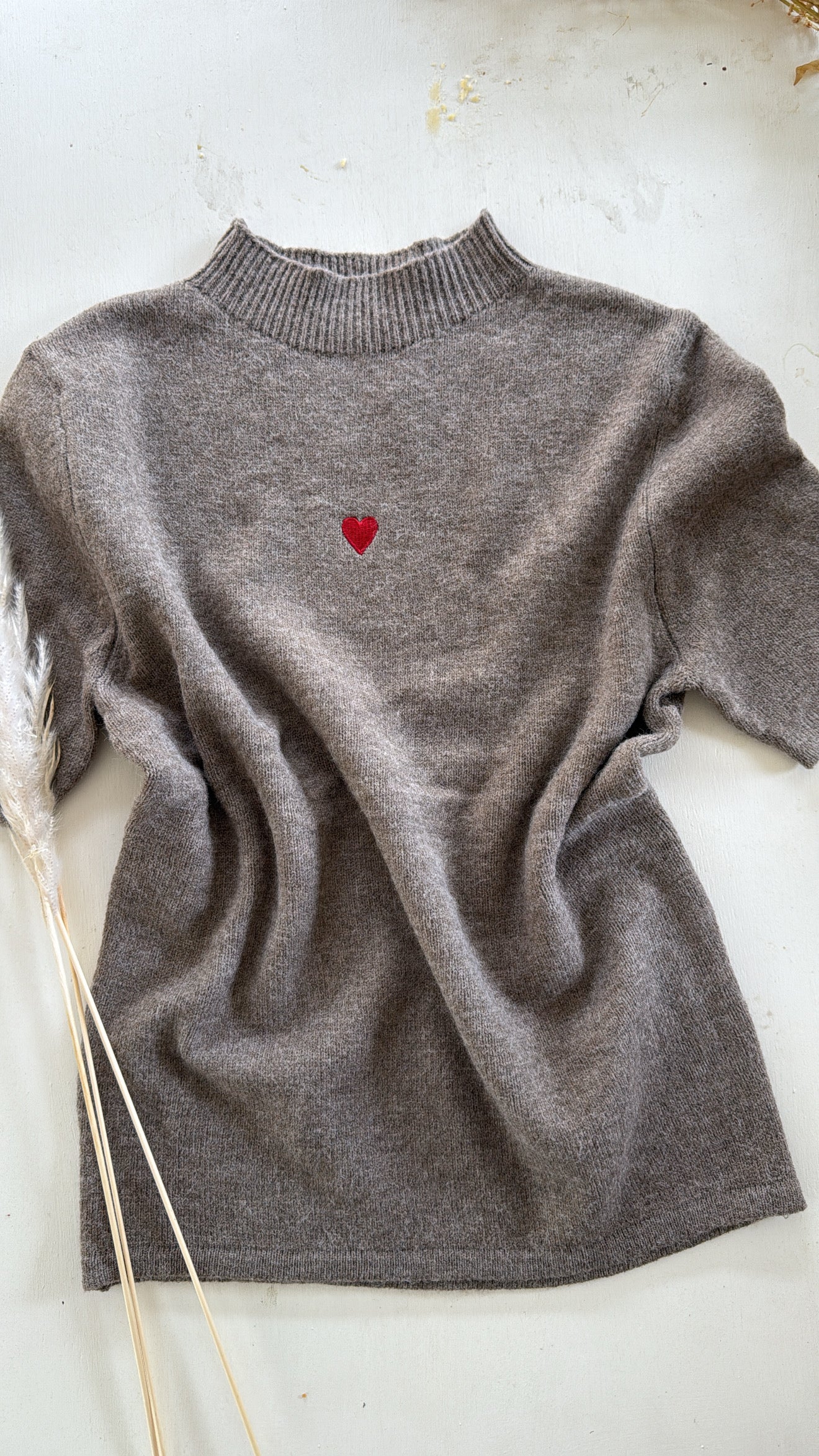 Maglia Heart milk coffee