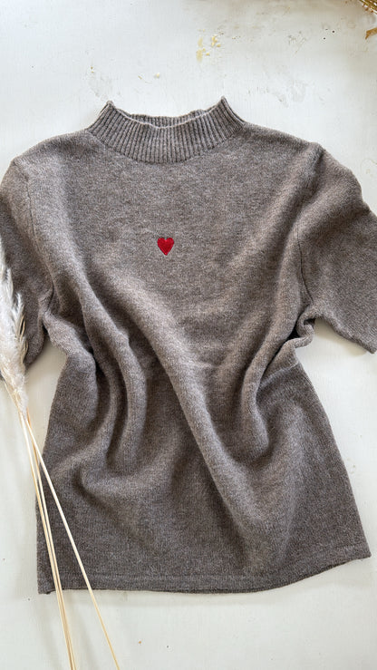 Maglia Heart milk coffee