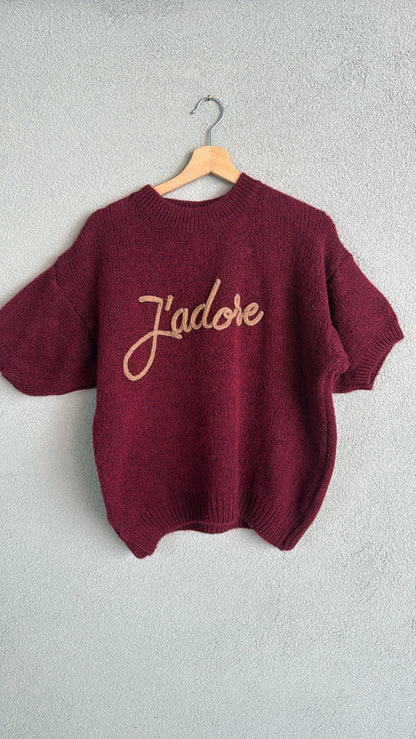 Maglia J'adore bordeaux