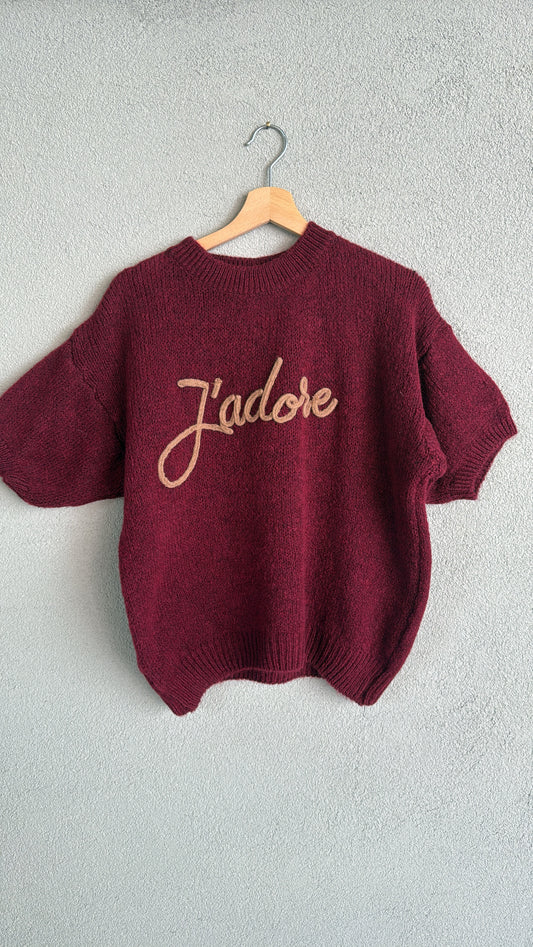Maglia J'adore bordeaux