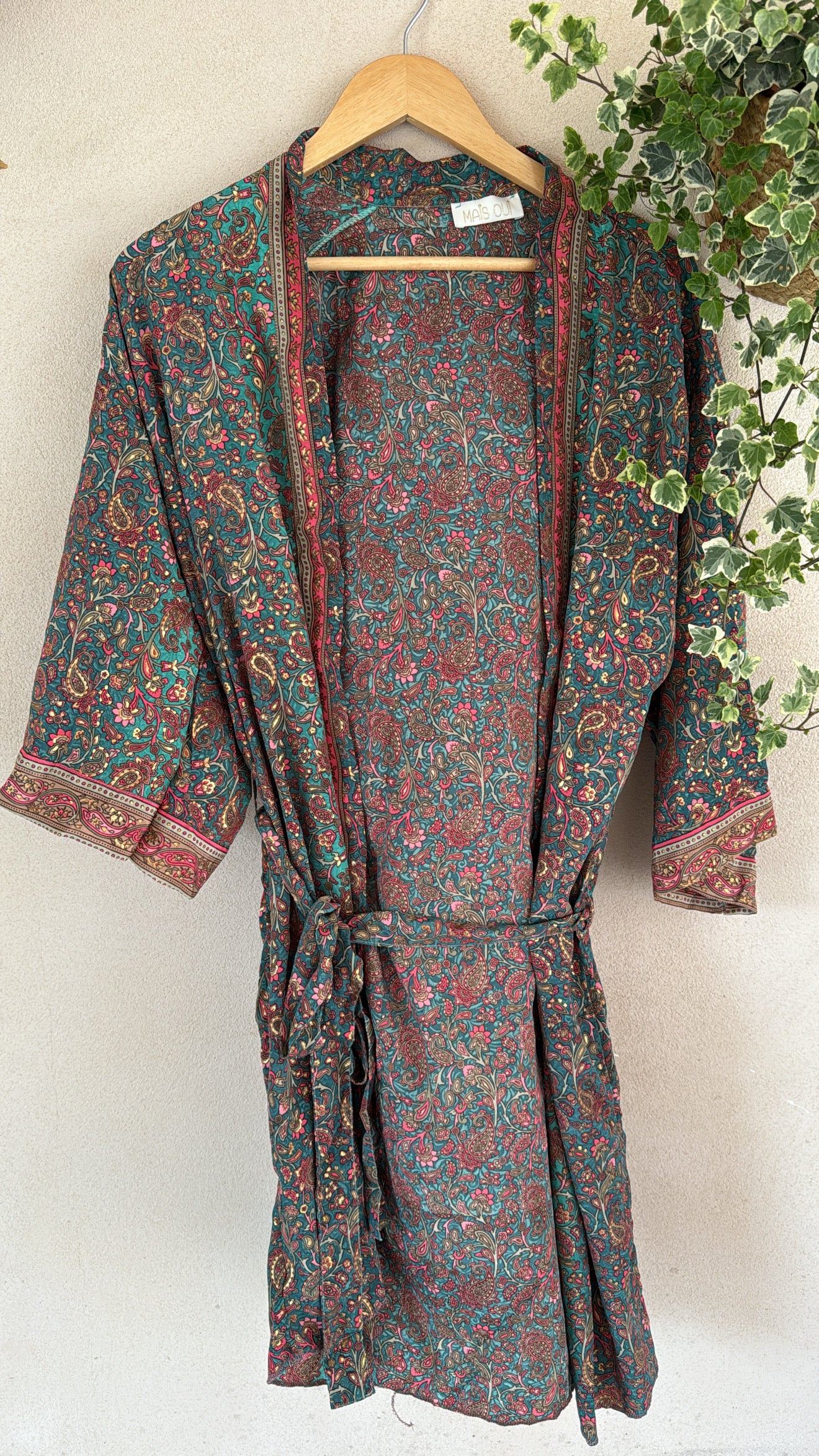 Caftano/vestaglia India verde brillante