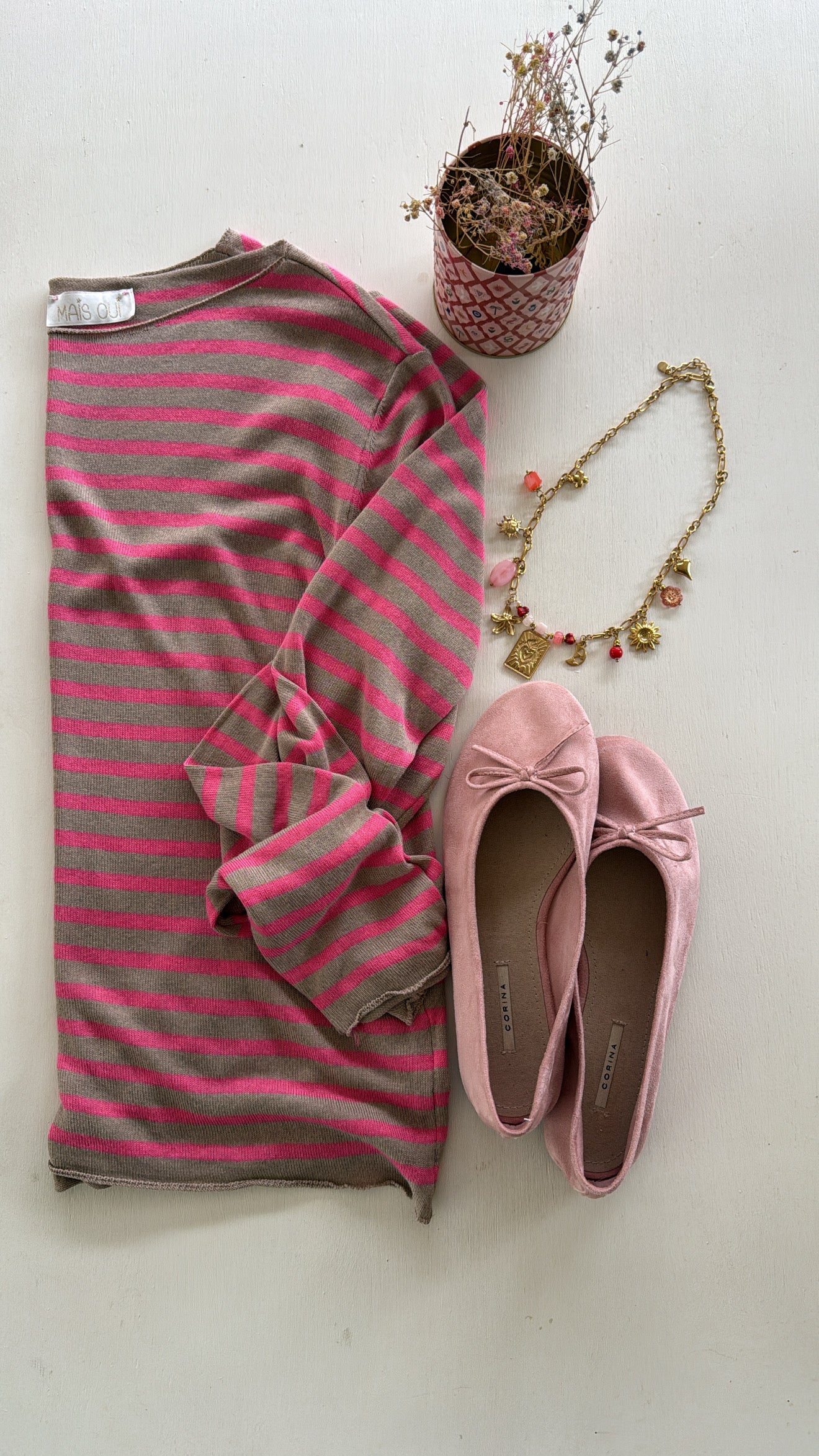 Maglia Adina riga fucsia
