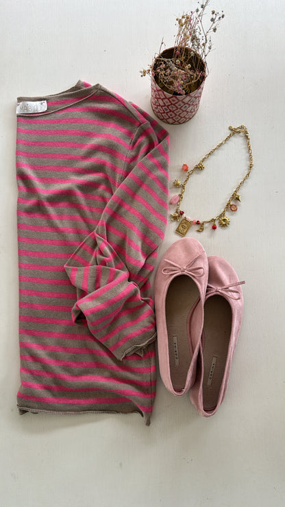 Maglia Adina riga fucsia