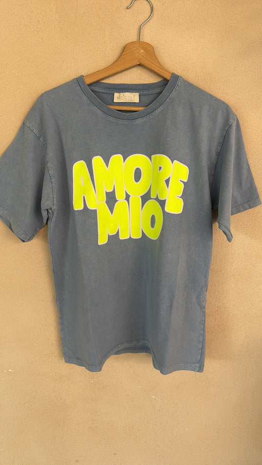 T-shirt AMORE MIO azzurra