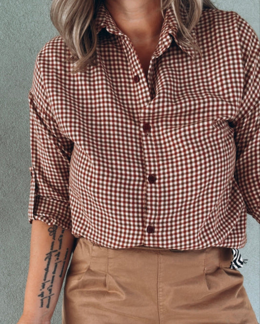 Camicia Wayne check cherry