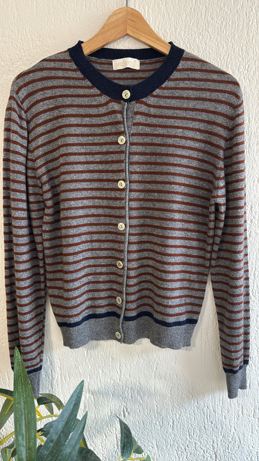Cardigan Olly grey e cioccolato